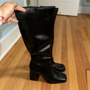 Knee high black boots